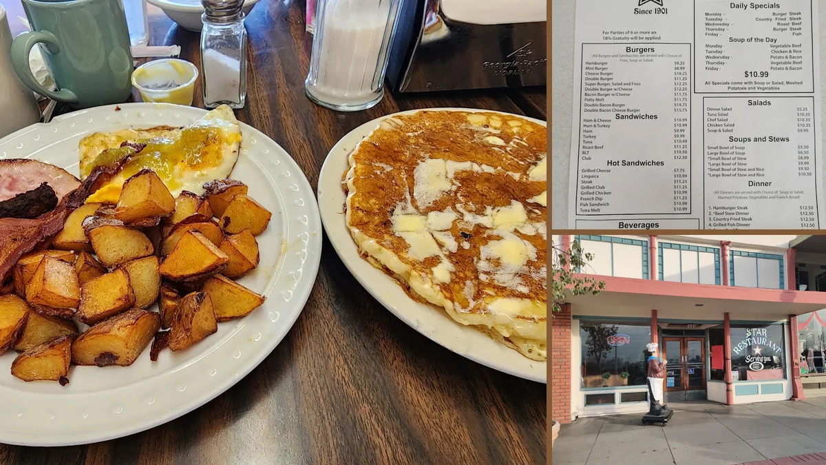 Counter seating in a cozy breakfast restaurant.